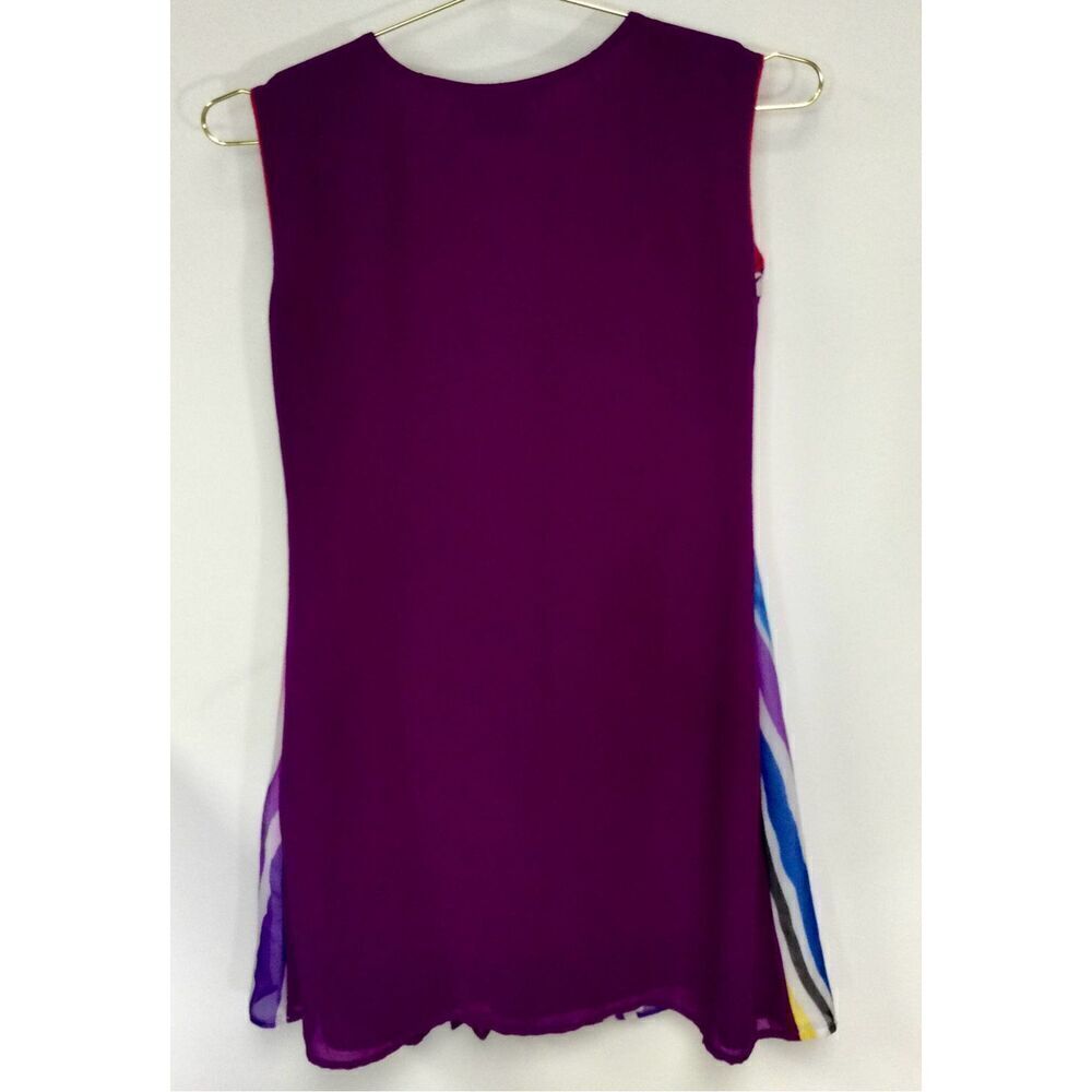 Wolf by Scale Womens Purple Embroidered Floral Striped Sleeveless Top Size X- Sm - Picture 3 of 8
